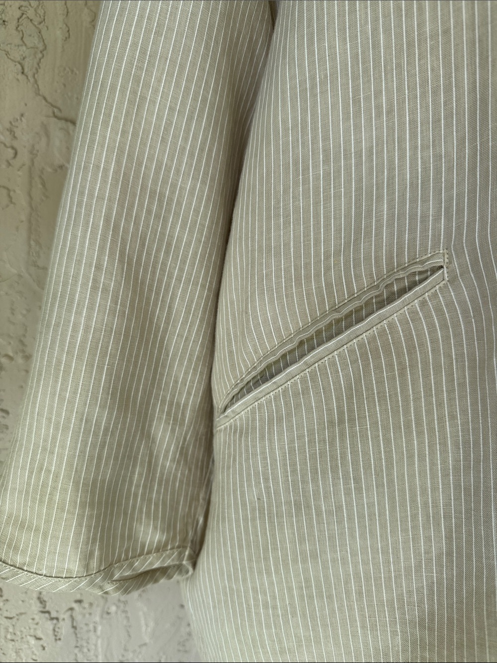 Women's Long Jacket 100% Linen in Cream - Picture 4 of 10